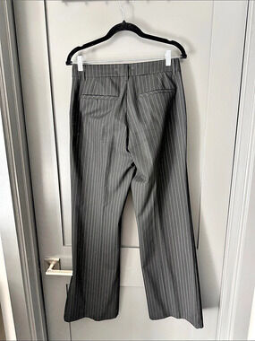 ZARA Wide Leg Striped Pants in. Black